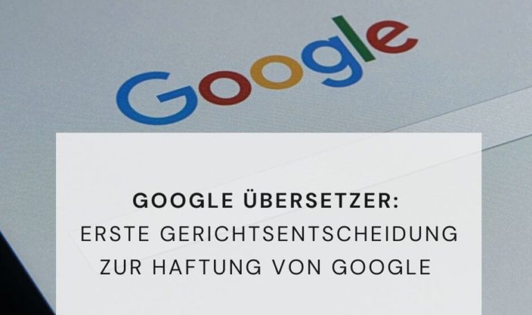 Google Übersetzer Persönlichkeitsrecht DS-GVO