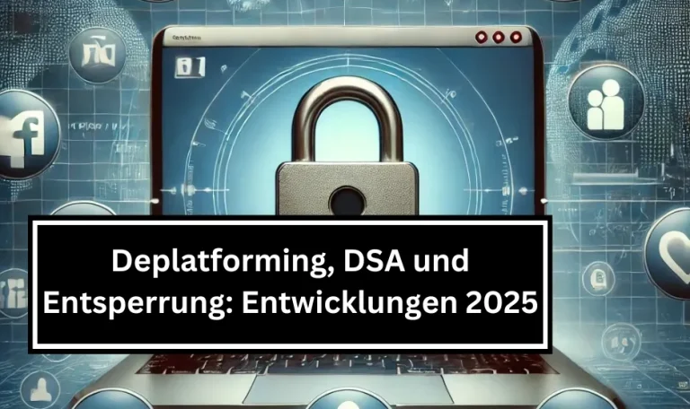 Gesperrtes Benutzerkonto auf Social-Media-Plattform – Deplatforming und DSA-Regulierungen.