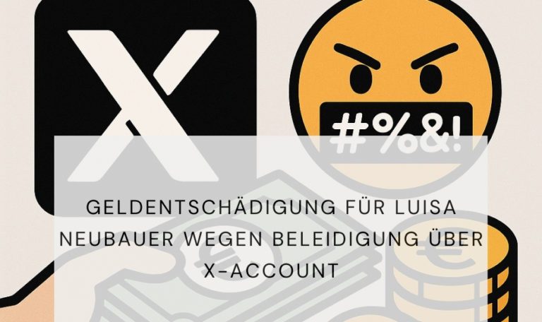 geldentschädigung auf X für Luisa Neubauer